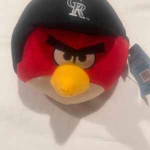 Angry Birds Red Stuffed Animal with Black Cap